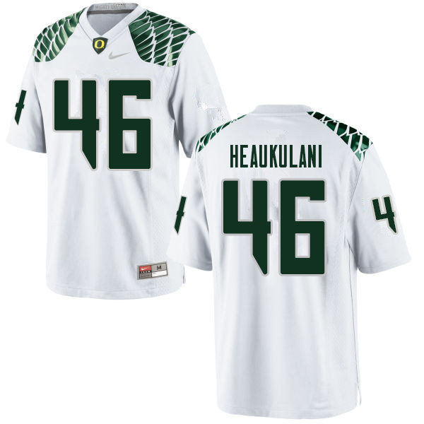 Men #46 Nate Heaukulani Oregn Ducks College Football Jerseys Sale-White - Click Image to Close